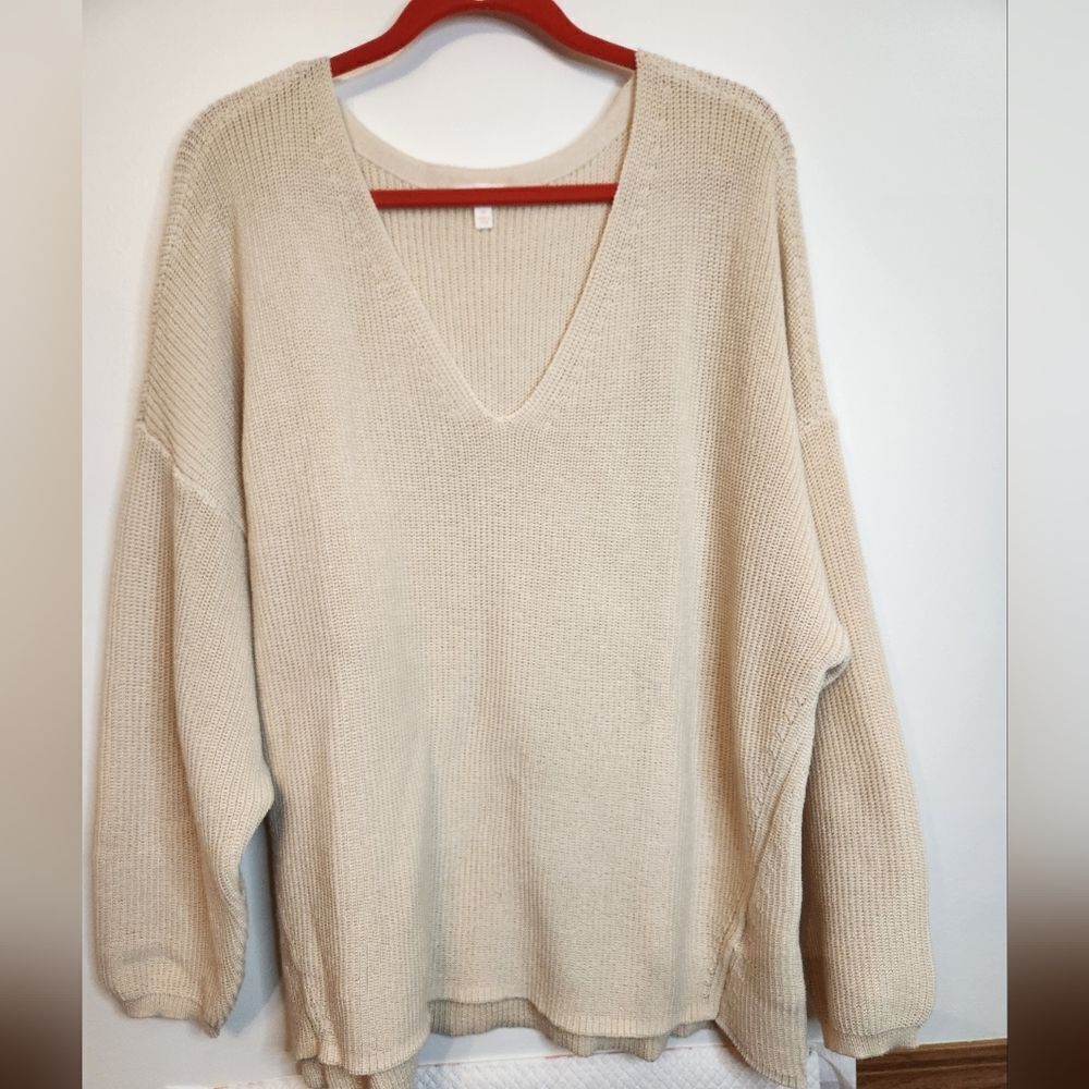 We (by Living In Yellow) Tan/Ivory  Sweater~ 100% Polyester ~Size 3X~ NWOT